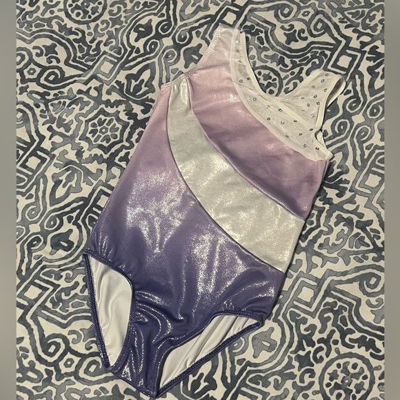 Purple Gymnastics Leo Suit Sparkles - Picture 1 of 8